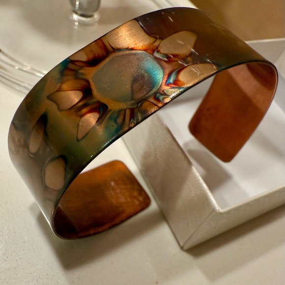 Jewelry - Copper Flame-Painted 3/4” Cuff Bracelet